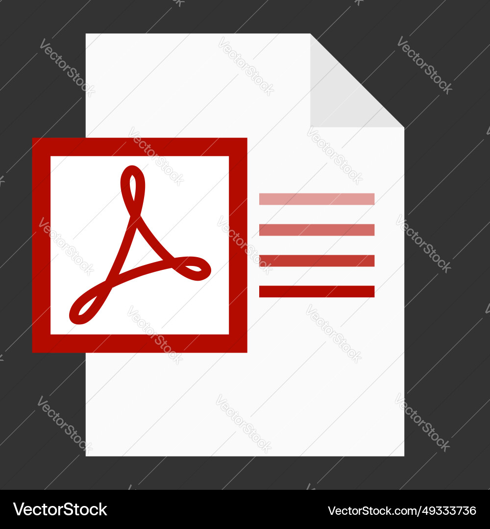 Modern flat design of pdf file icon for web Modern flat design of pdf file icon for web Vector Image