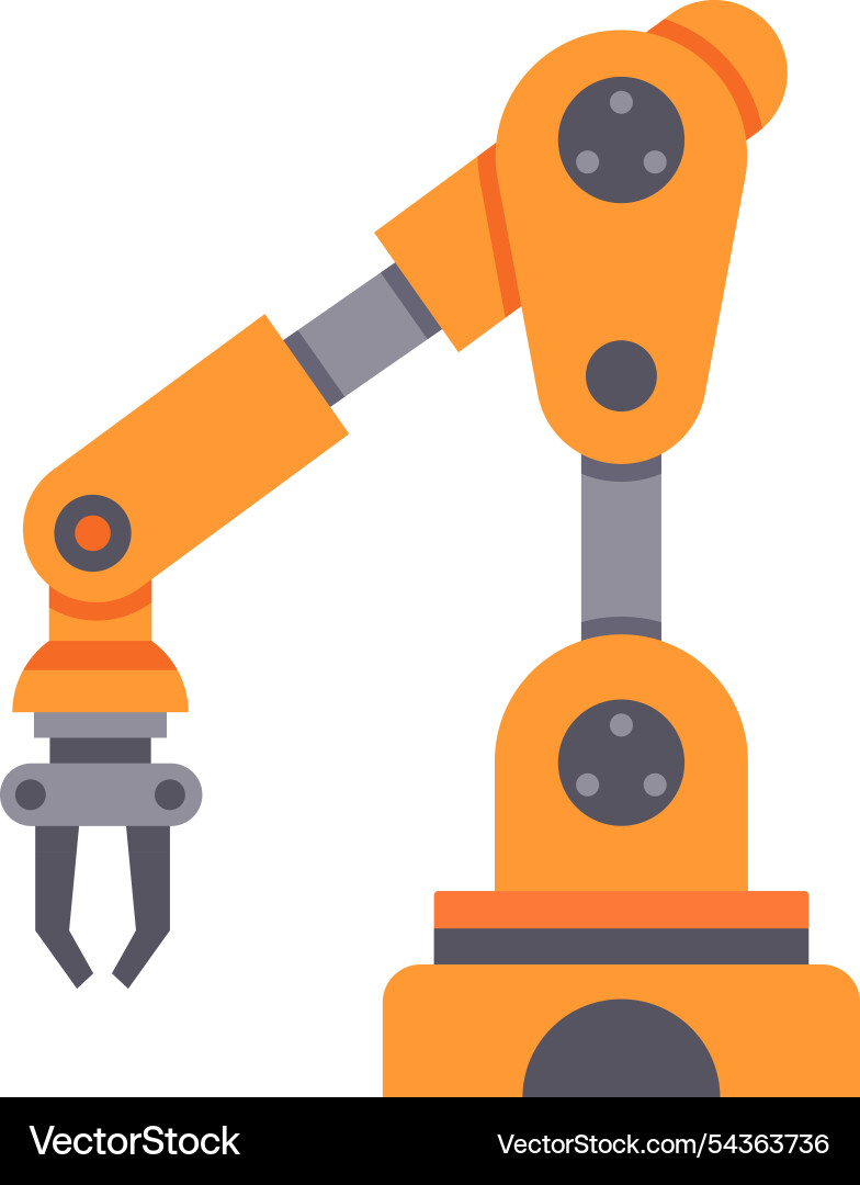 Modern robotic arm is picking up an object Modern robotic arm is picking up an object vector image
