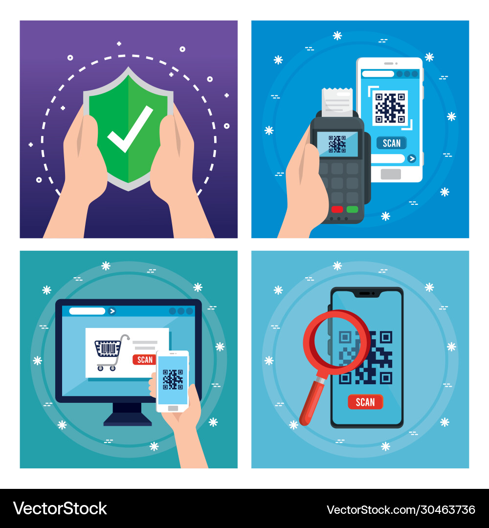 Qr-Code innerhalb des Smartphone-Computer-Datentelefons Qr-Code innerhalb des Smartphone-Computer-Datentelefons vektorbild