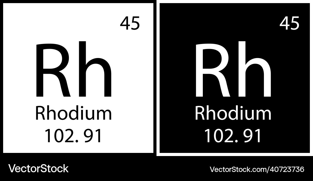 Rhodium chemische Element mendeleev Tisch modern Rhodium chemische Element mendeleev Tisch modern vektorbild