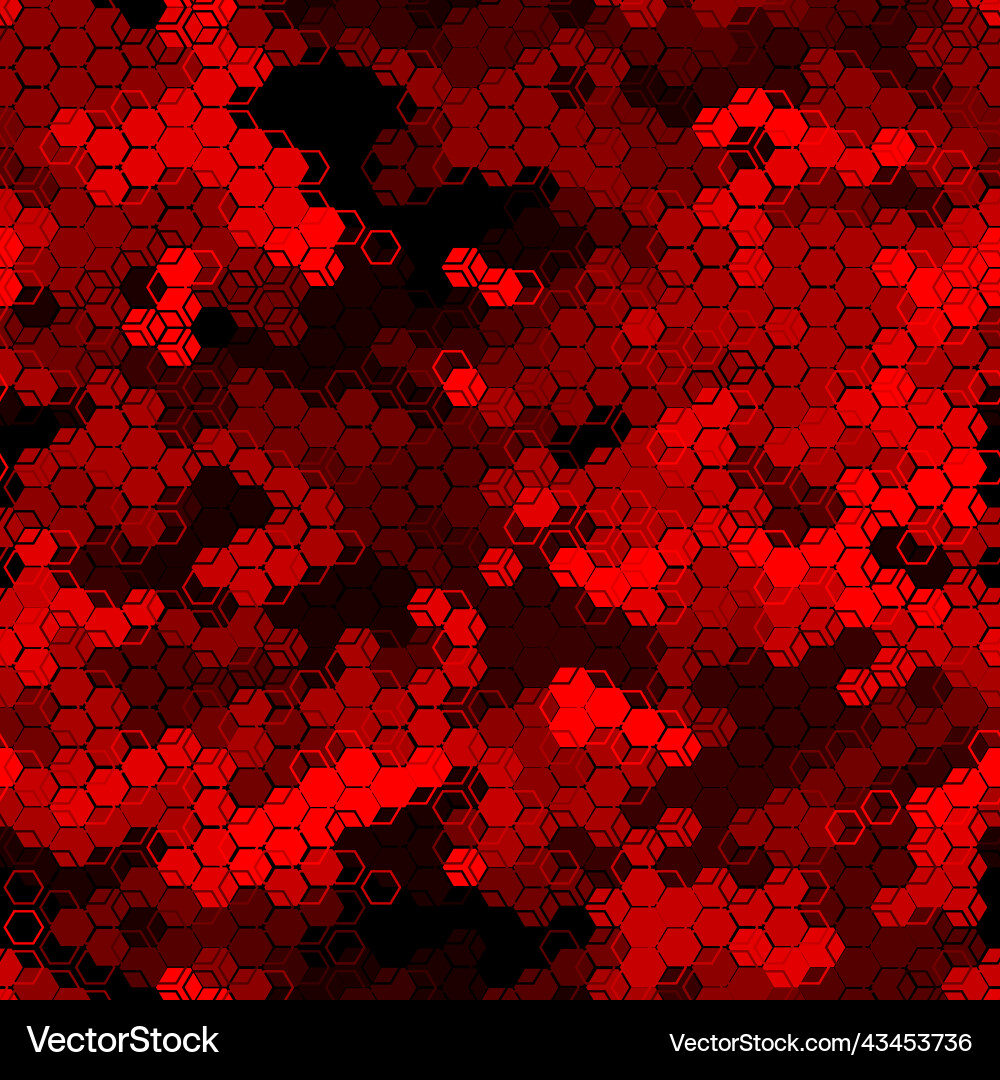 Scarlet ruby pattern of hexagons and squares vector image