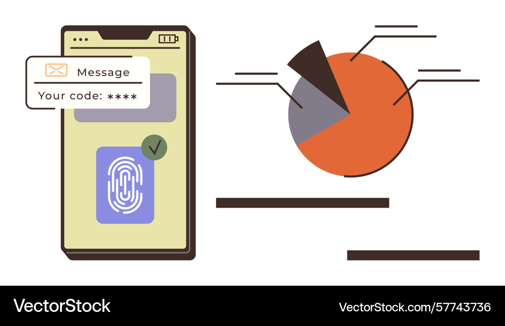 Smartphone authentication and data insights with Smartphone authentication and data insights with vector image