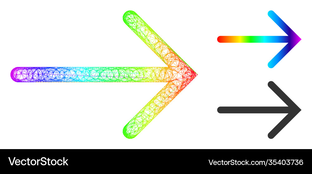 Spectrum net gradient arrow right icon Vector Image