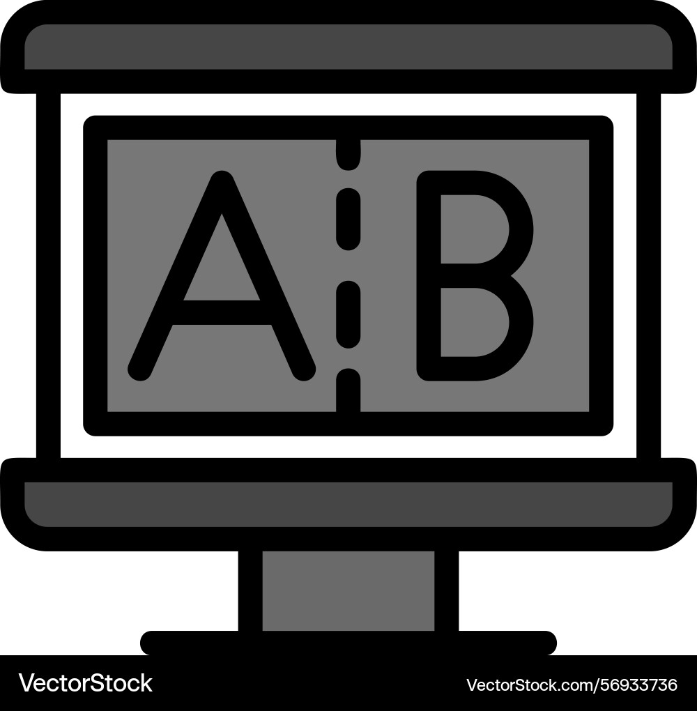 Split screen line filled style icon design Vector Image