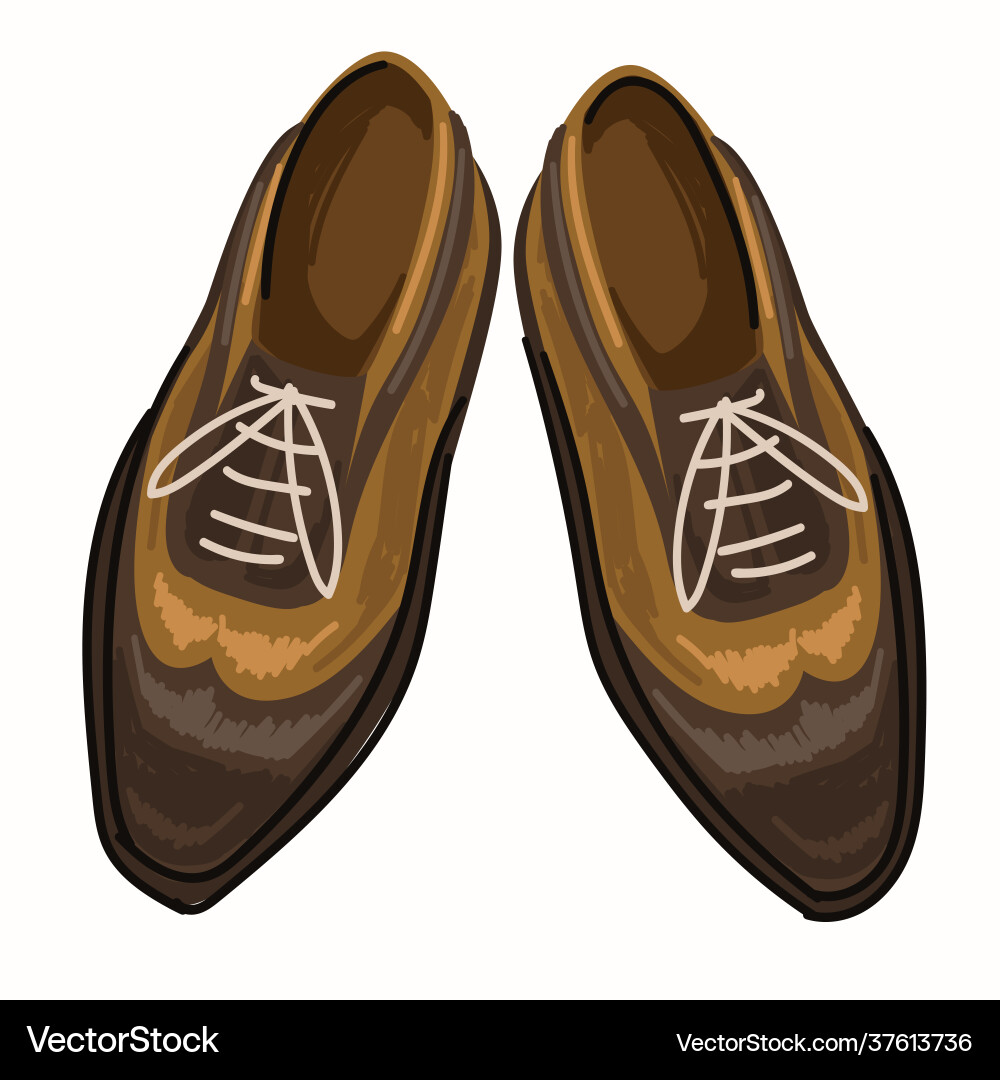 Vintage Schuhe mit Schnürsenkel Herren Schuhe Mode Vintage Schuhe mit Schnürsenkel Herren Schuhe Mode vektorbild
