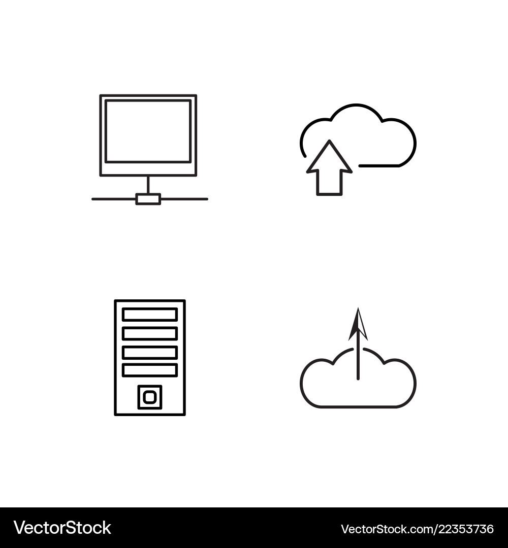 Web simple outlined icons set Web simple outlined icons set Vector Image