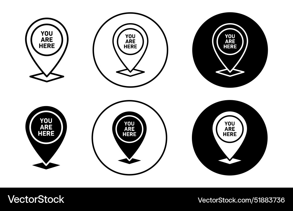You are here pointer icon You are here pointer icon vector image