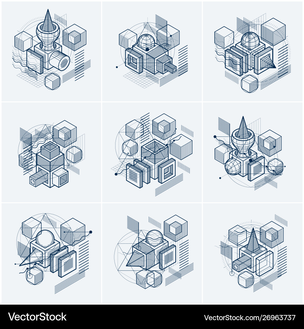Abstract backgrounds with isometric elements Abstract backgrounds with isometric elements vector image