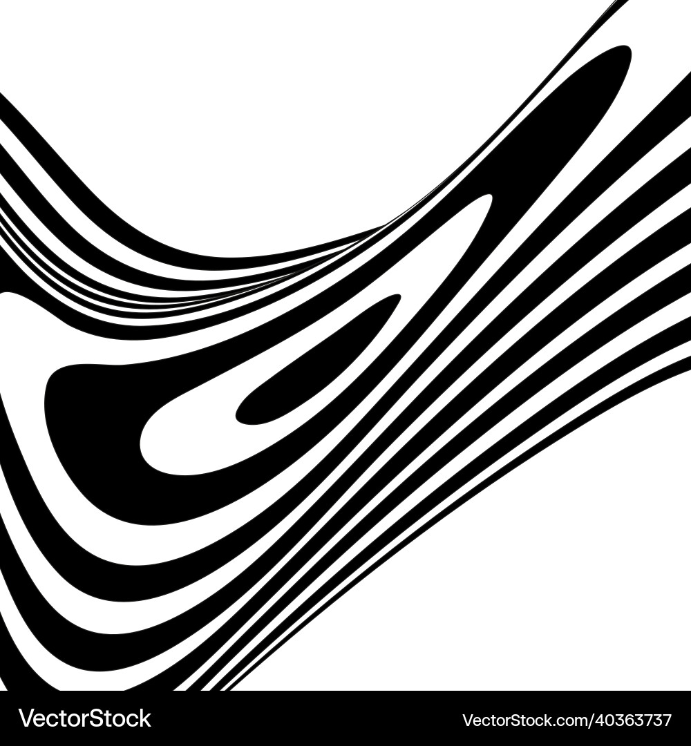 Black and white wavy line pattern background Black and white wavy line pattern background Vector Image