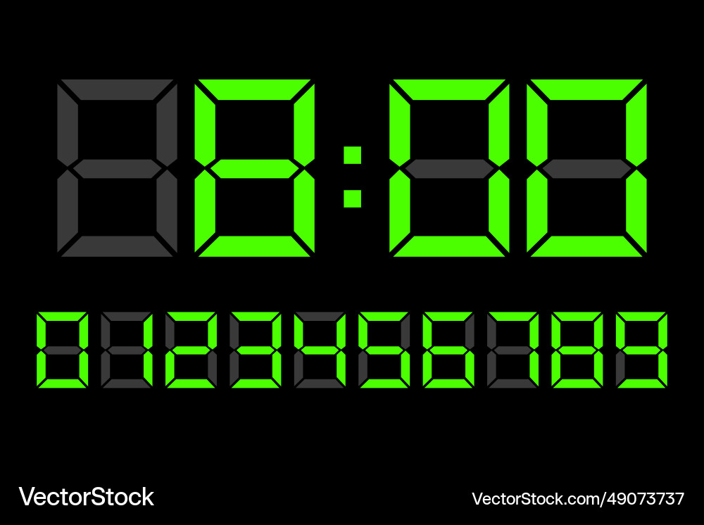 Digital clock number set eps Digital clock number set eps vector image