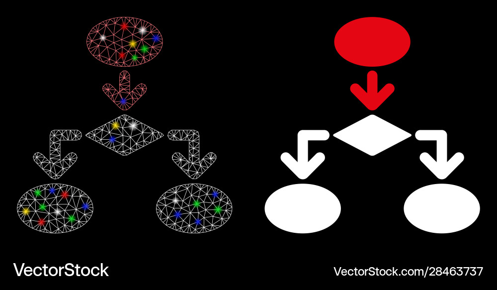 Flare mesh wire frame flowchart icon with Flare mesh wire frame flowchart icon with vector image
