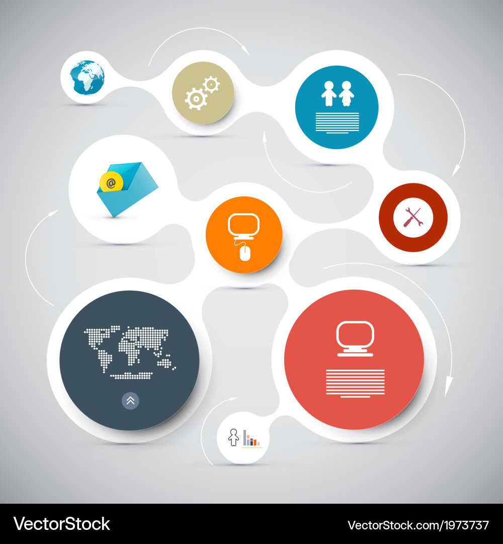 Web template - circle paper infographic layout vector image