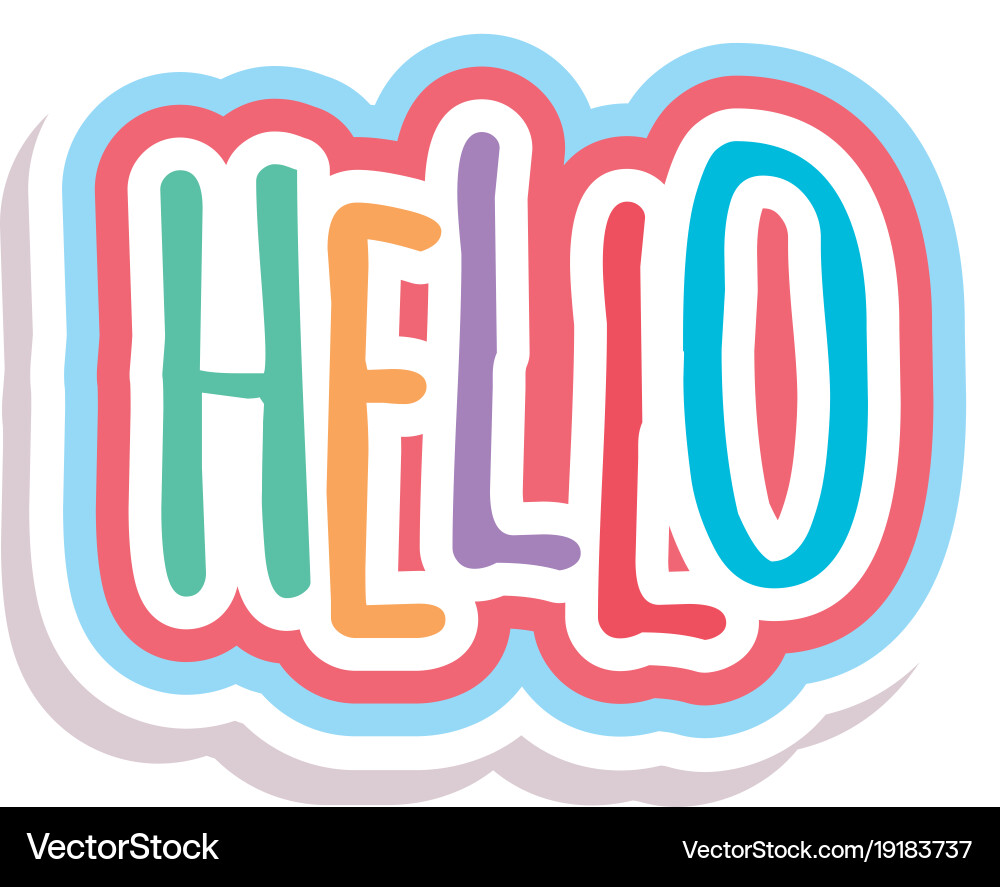 Word text rainbow hello image Vector Image