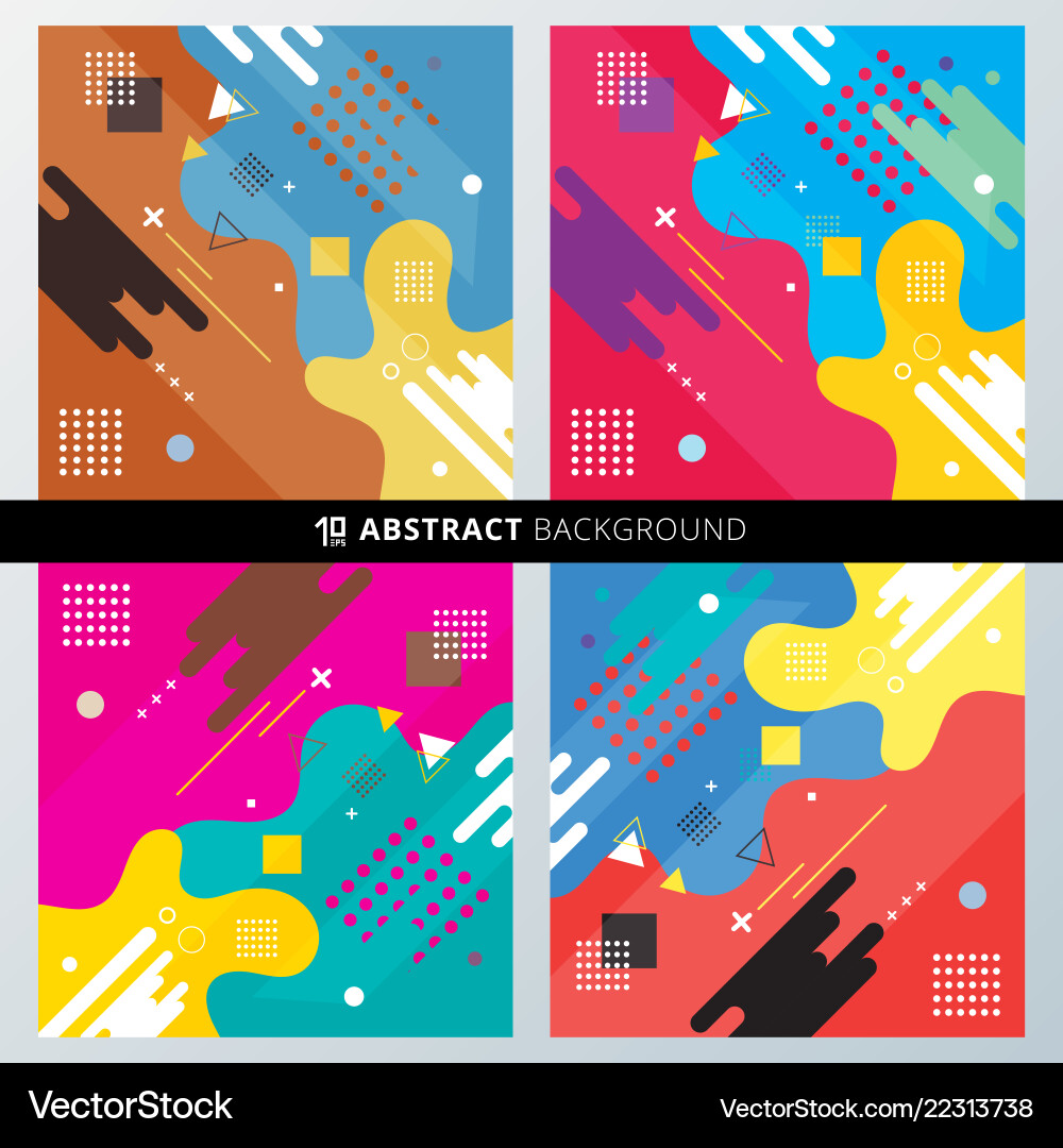 Abstract Memphis Background Set vector image