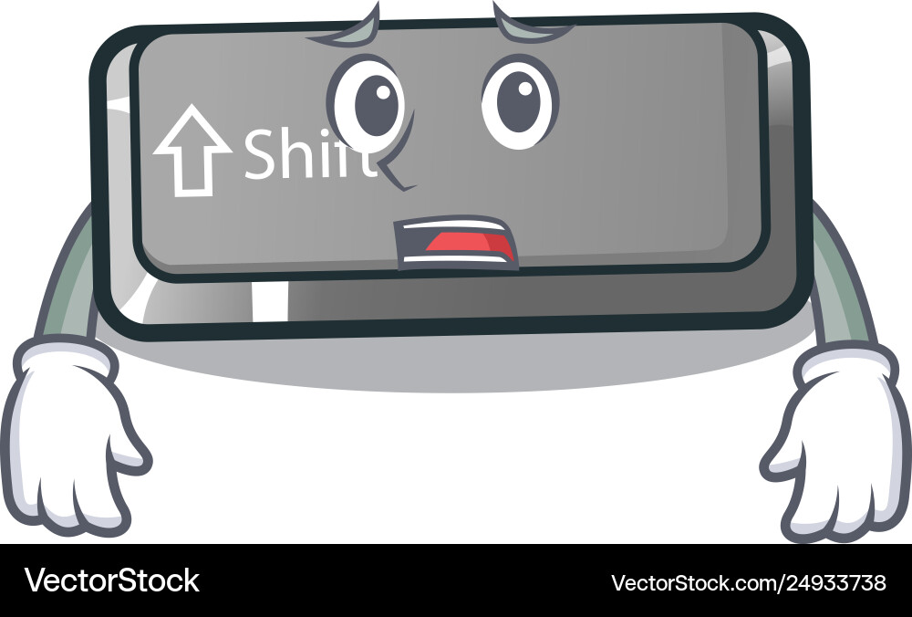 Afraid button shift in cartoon shape vector image