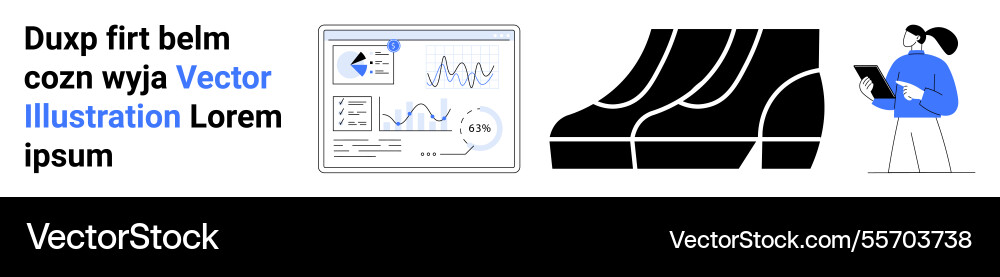 Data analysis with chart-filled dashboard modern Data analysis with chart-filled dashboard modern vector image