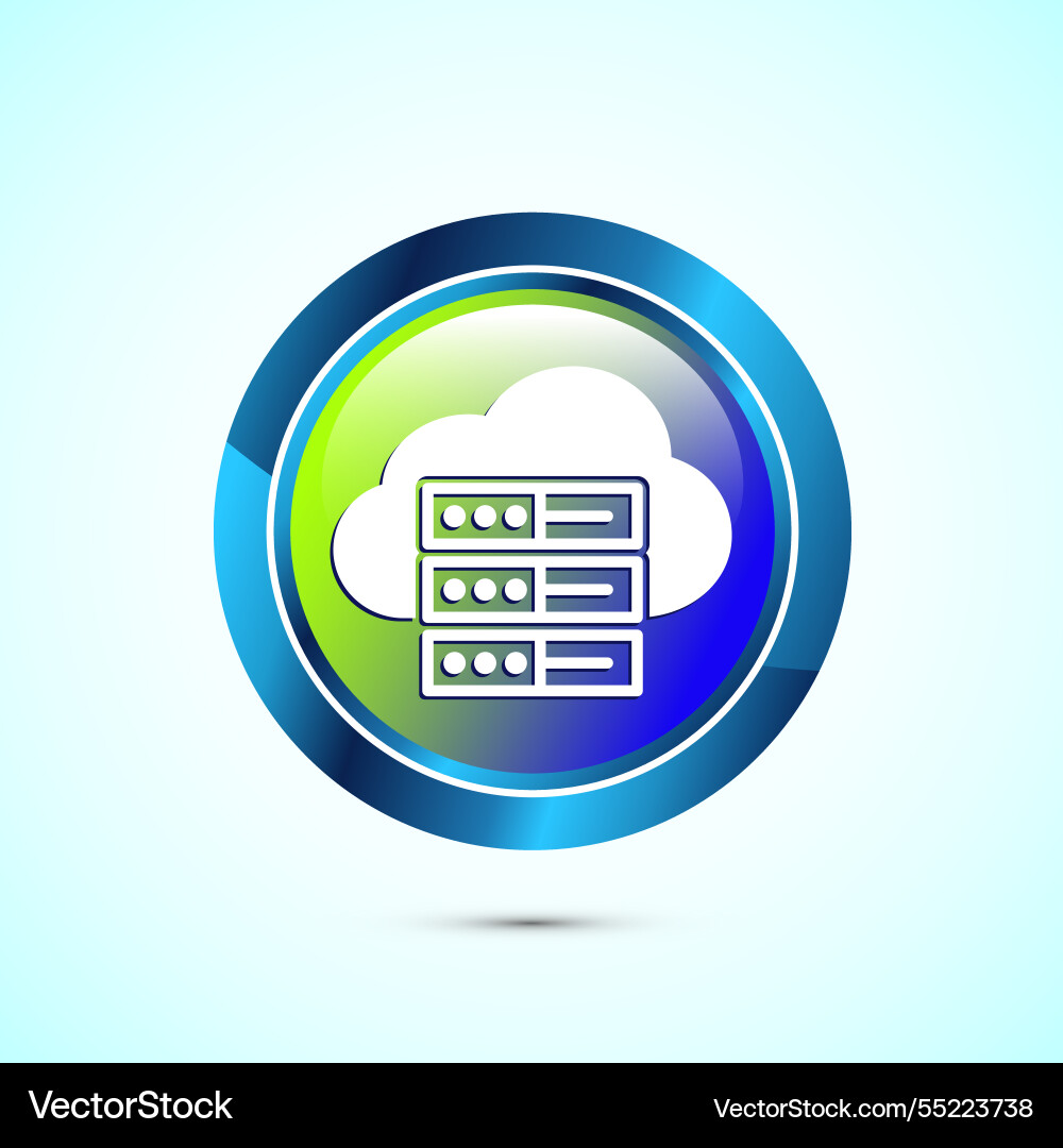 Data center icon design computer server Data center icon design computer server vector image