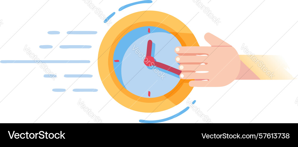 Dynamic hand clock icon for fast timing design vector image