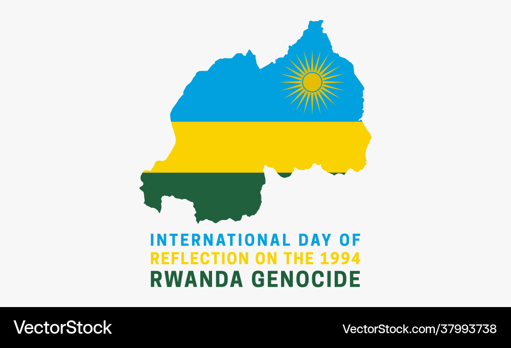 Genocide map flag rwanda international day Genocide map flag rwanda international day vector image