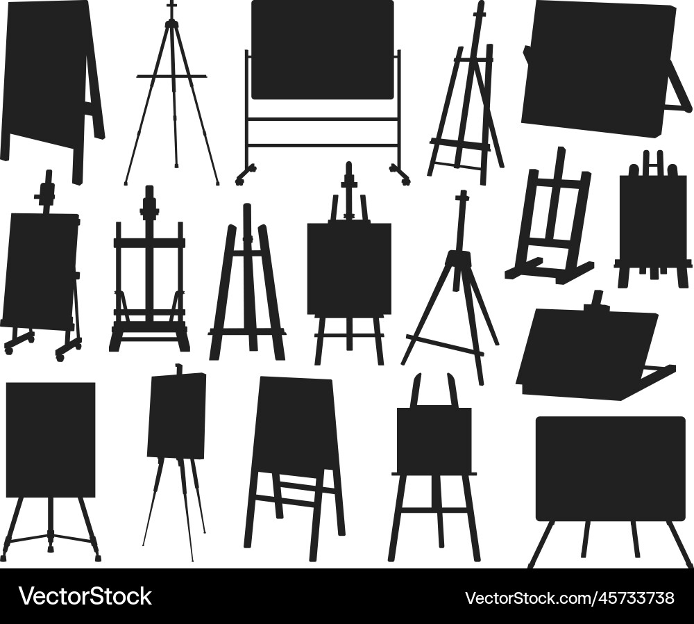Isolated Easel with Canvas Stand Vector Image