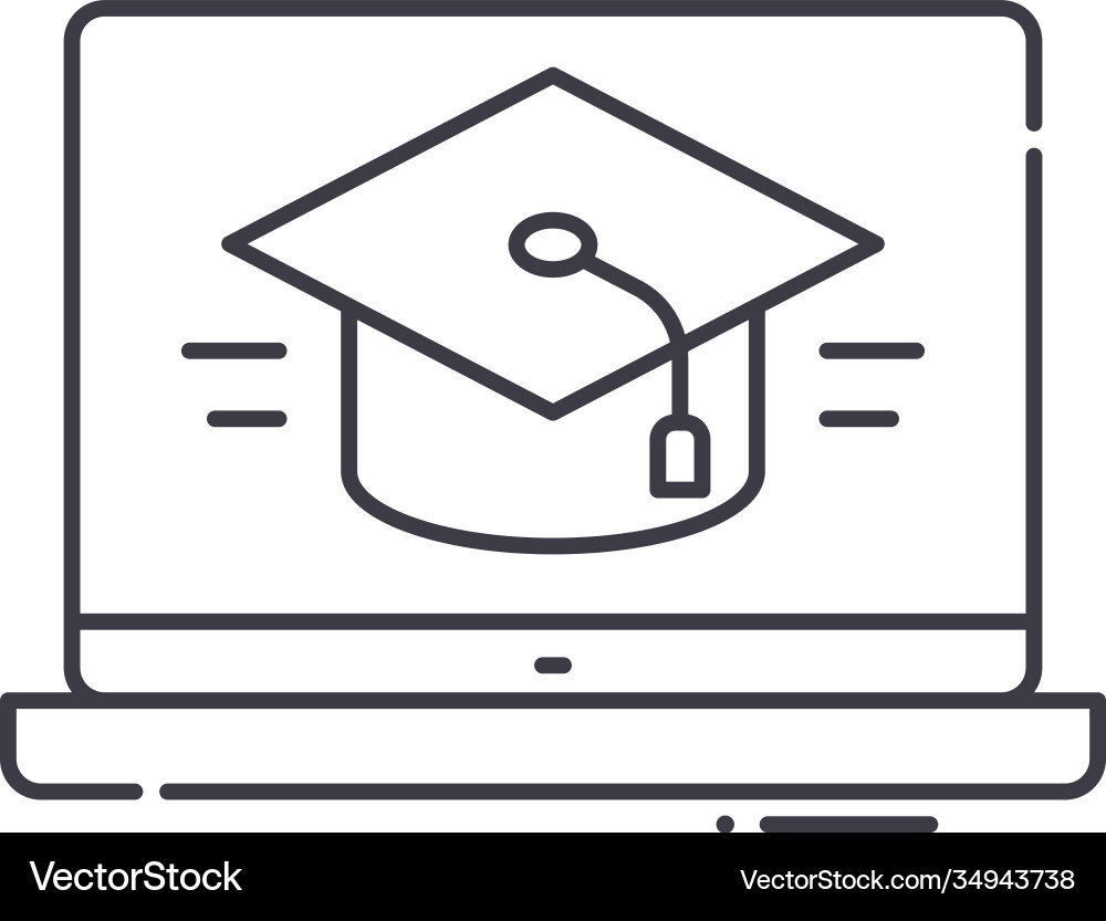 Learning icon linear isolated thin Learning icon linear isolated thin vector image