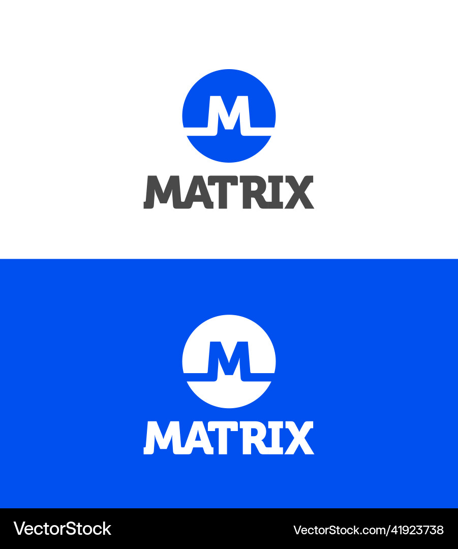 M monogram and matrix logo unit typography M monogram and matrix logo unit typography vector image