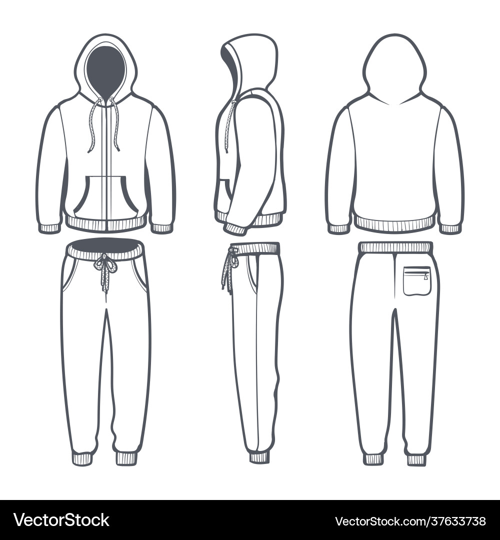 Man hoodie tracksuit Man hoodie tracksuit vector image