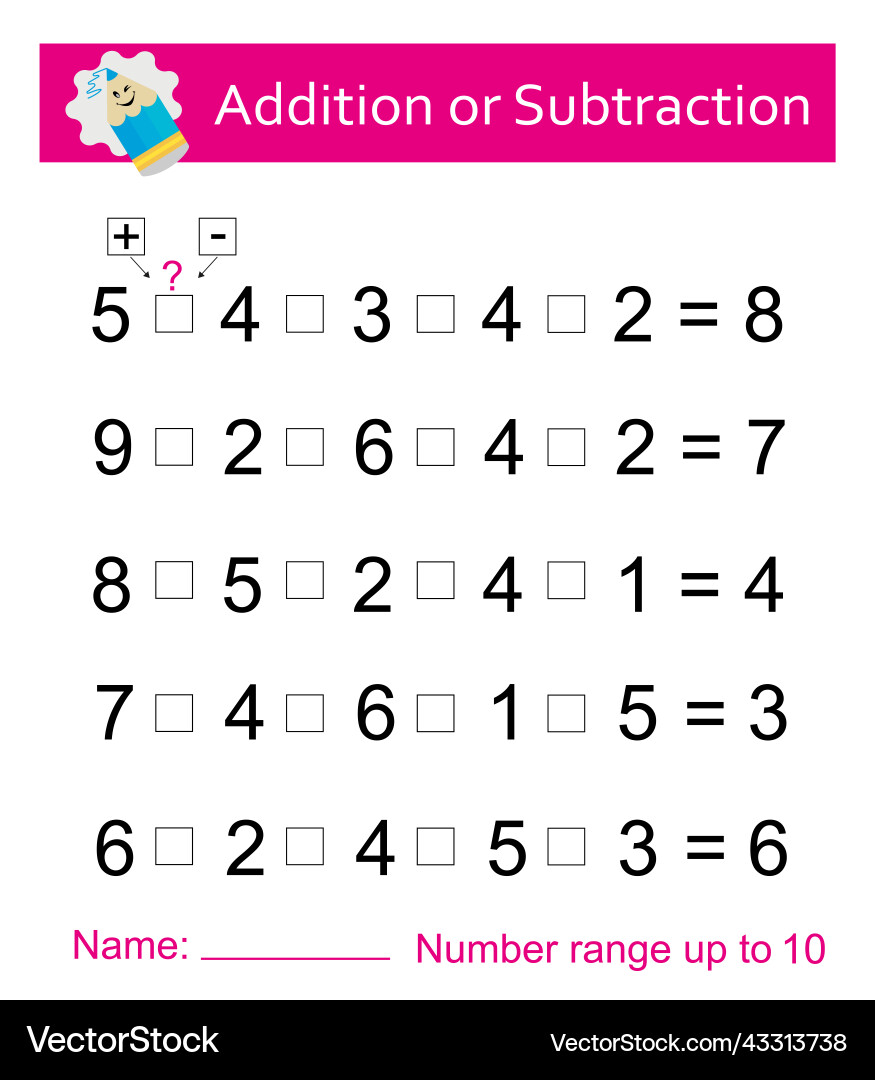 Math activity developing numeracy skills Vector Image