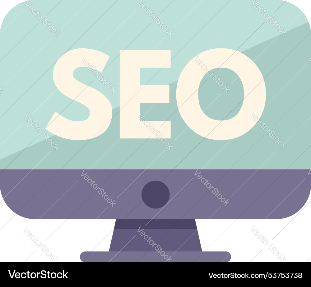 Modern desktop computer displaying seo concept Modern desktop computer displaying seo concept vector image