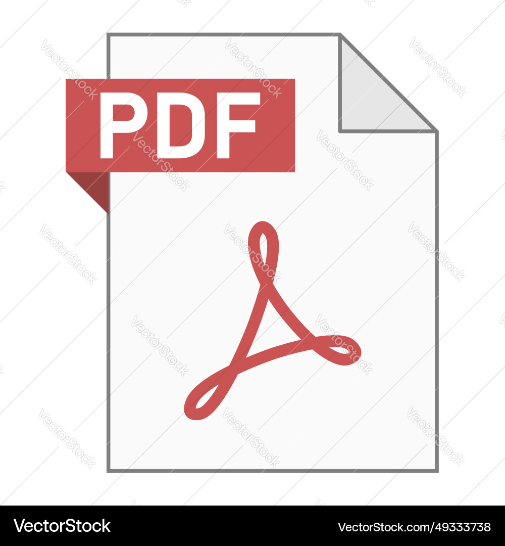 Modern flat design of pdf file icon for web Modern flat design of pdf file icon for web Vector Image