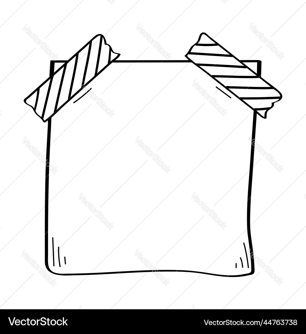 Paper empty sheet in doodle style sketch stikers Paper empty sheet in doodle style sketch stikers vector image