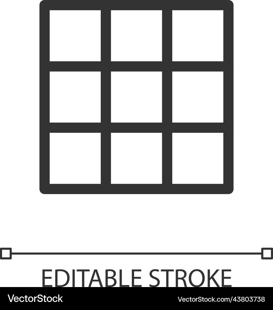 Rule of thirds grid pixel perfect linear ui icon Rule of thirds grid pixel perfect linear ui icon vector image