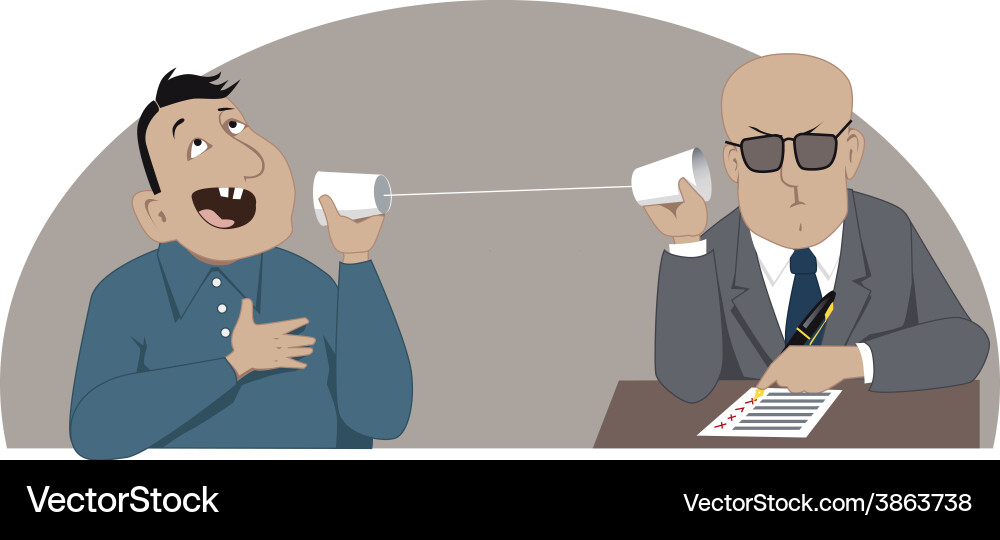 String Phone Interview Vector Image