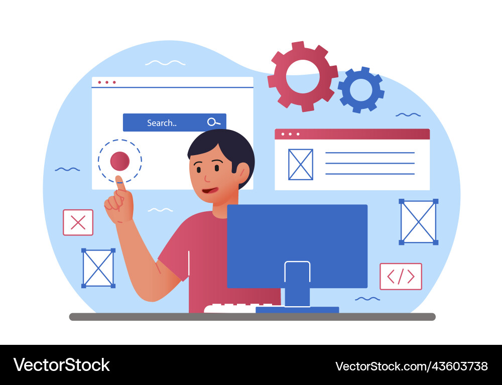 Web development concept Vector Image