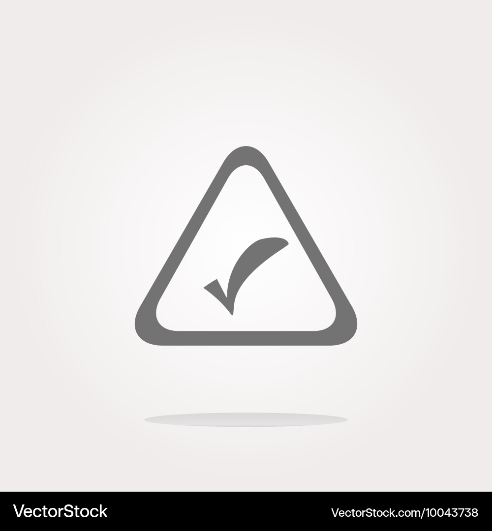 White tick mark on a web button isolated vector image