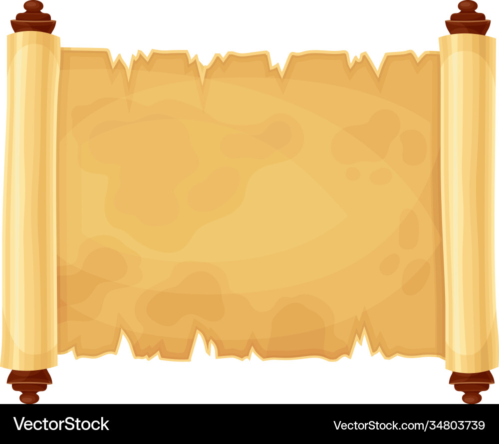 Ancient rough papyrus scroll with yellowish Ancient rough papyrus scroll with yellowish vector image