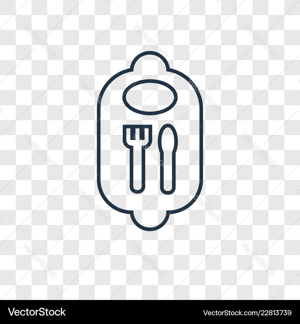 Bib concept linear icon isolated on transparent Bib concept linear icon isolated on transparent vector image