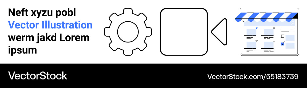 Business process automation workflow with settings vector image