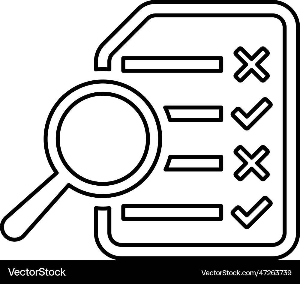 Checklist report analytics outline icon vector image