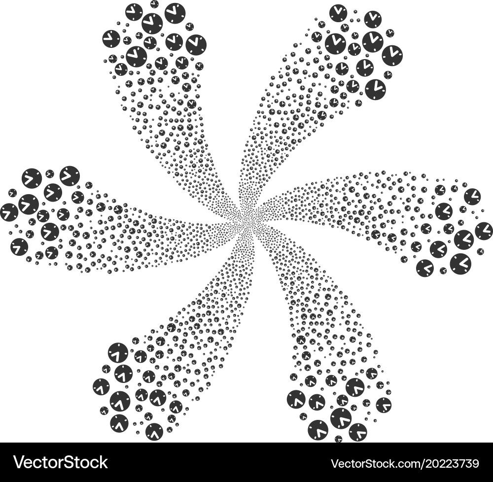 Clock curl burst vector image