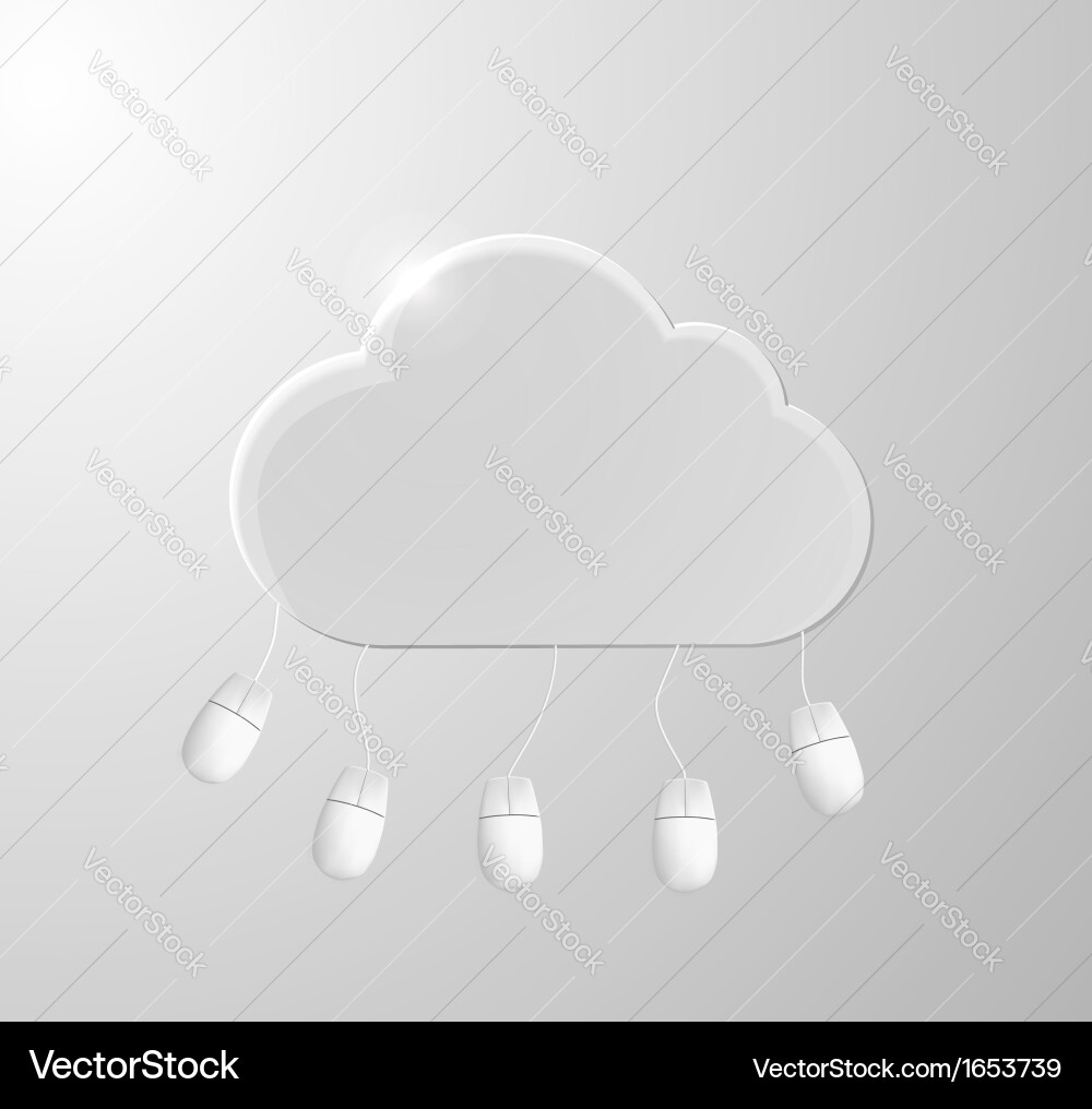 Cloud computing concept background with mouses vector image