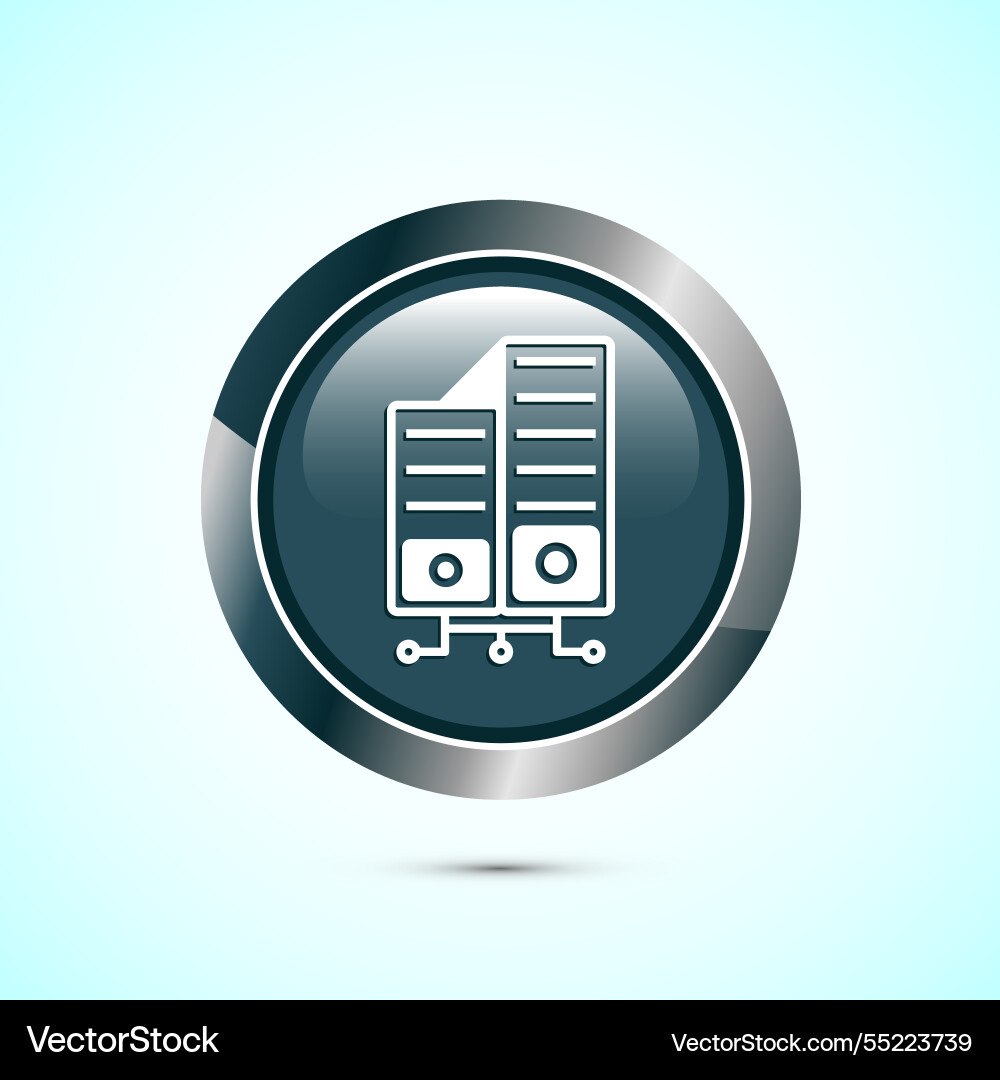 Data center icon design computer server Data center icon design computer server vector image
