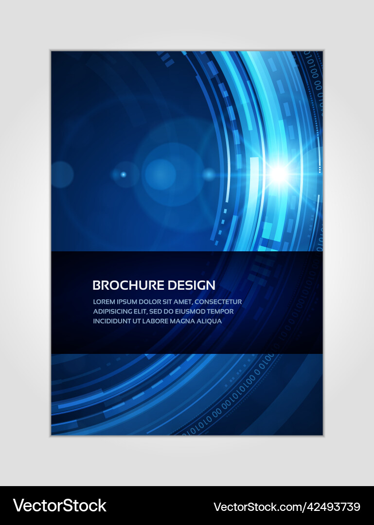Dynamic Blue Hi-Tech Data Flow vector image