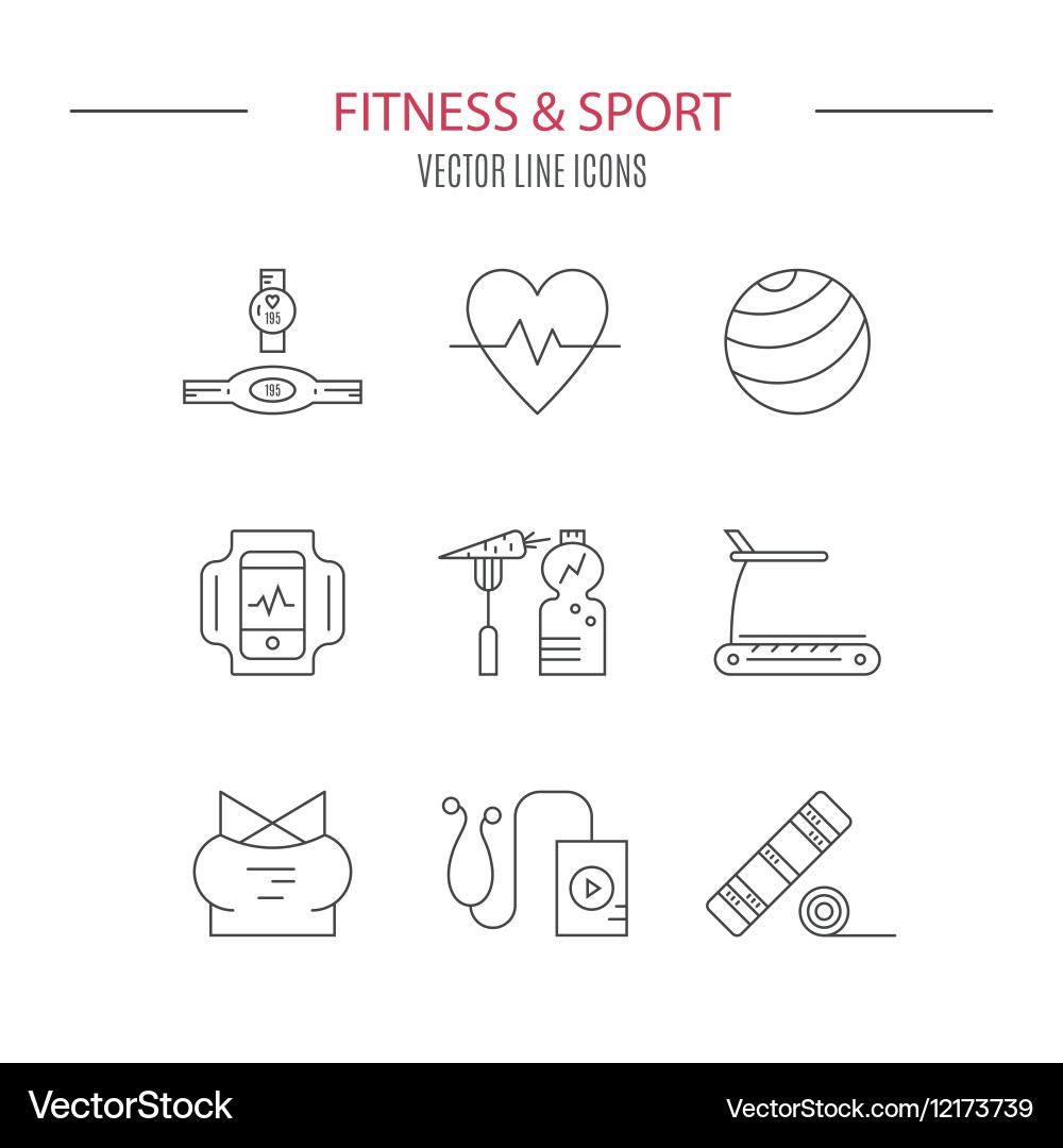 Fitness icon set vector image