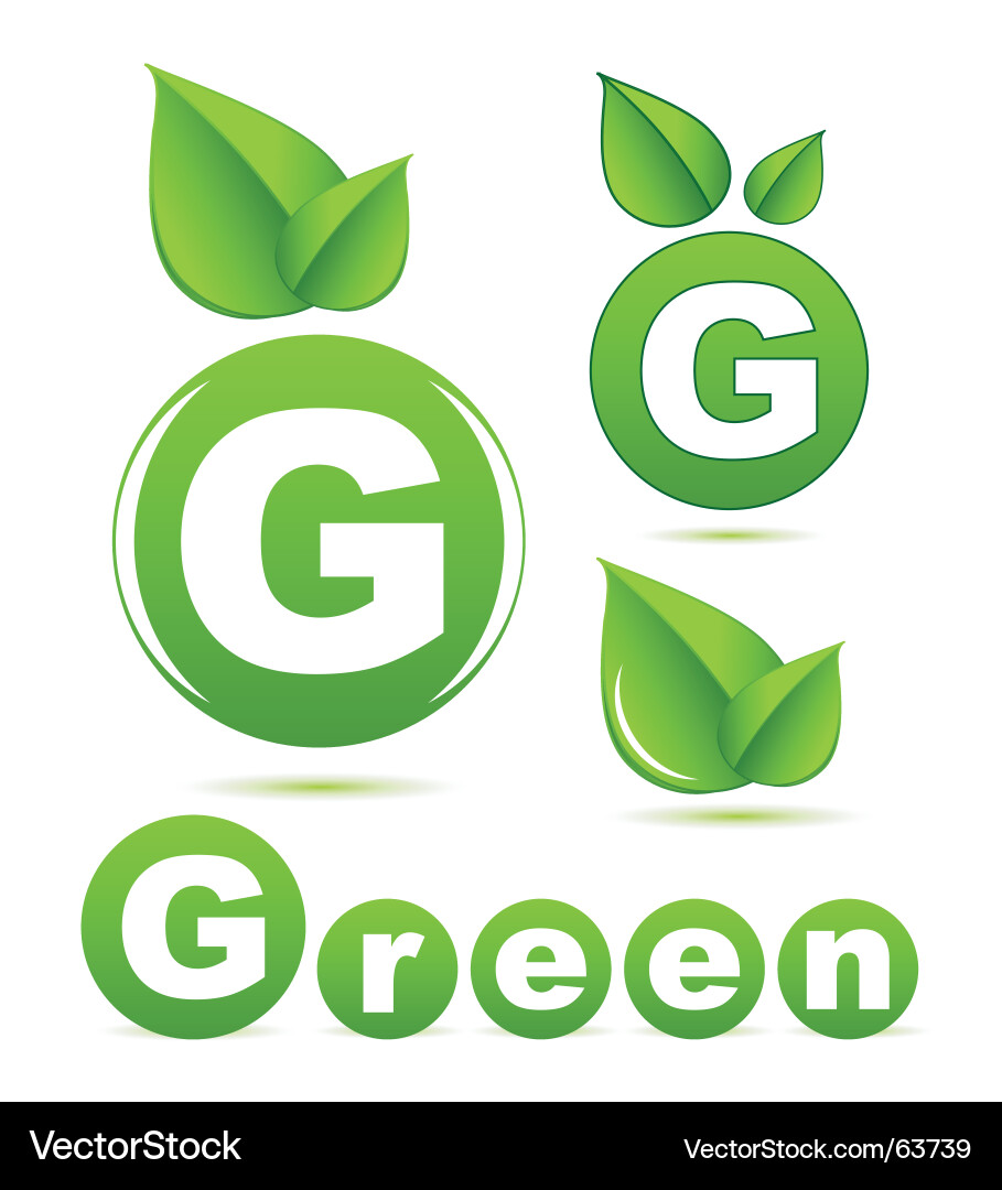 Green Circle Elements Vector Image