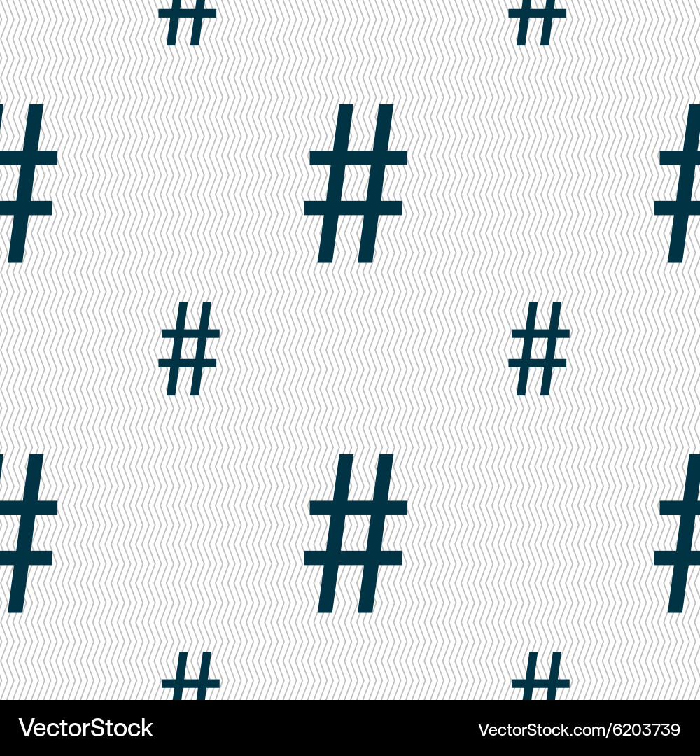 Hash tag icon seamless pattern with geometric vector image