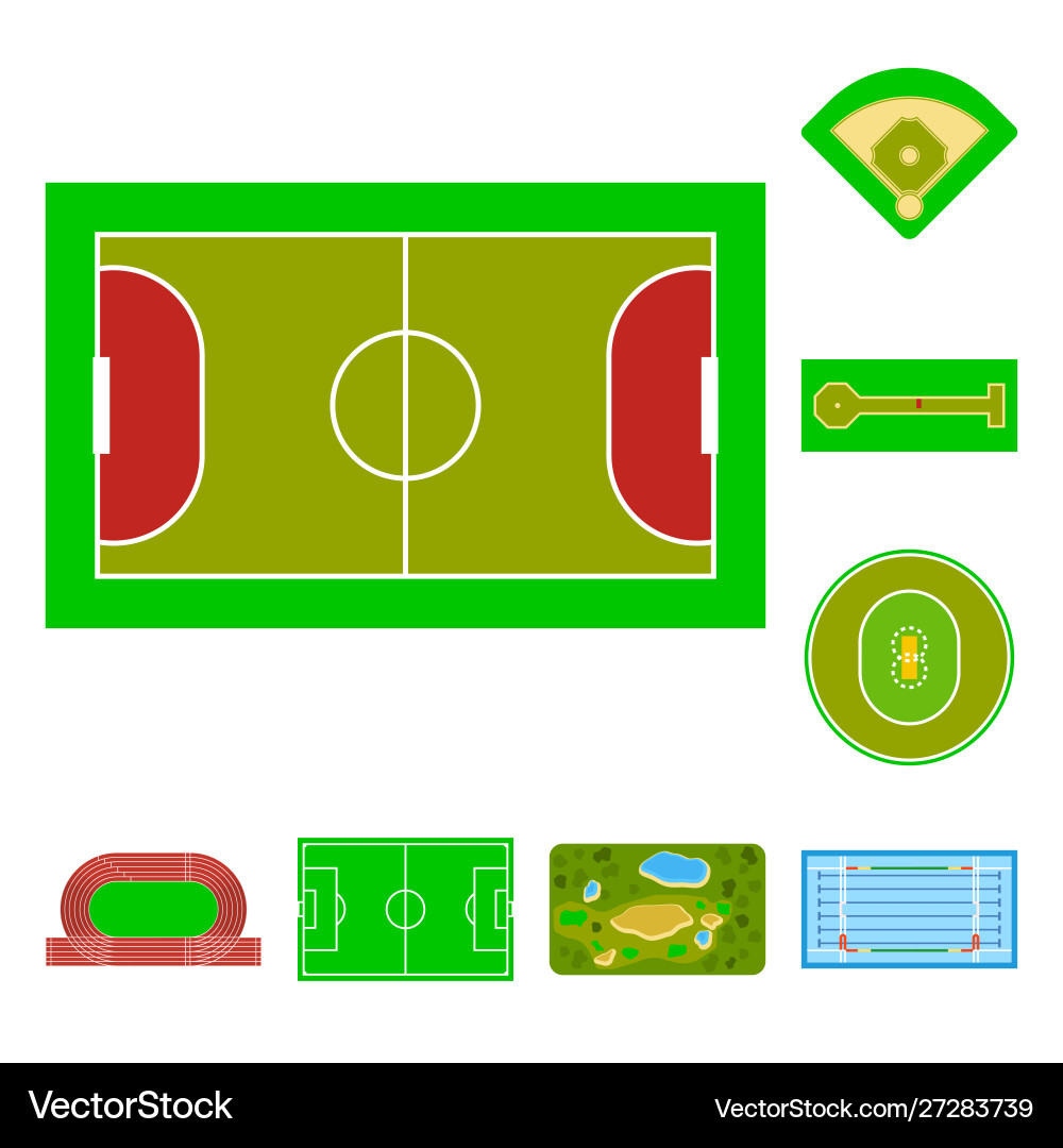 Isolated object field and plan icon collection Vector Image