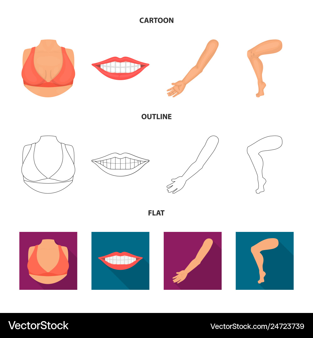 Isolated object of body and part icon collection Isolated object of body and part icon collection vector image
