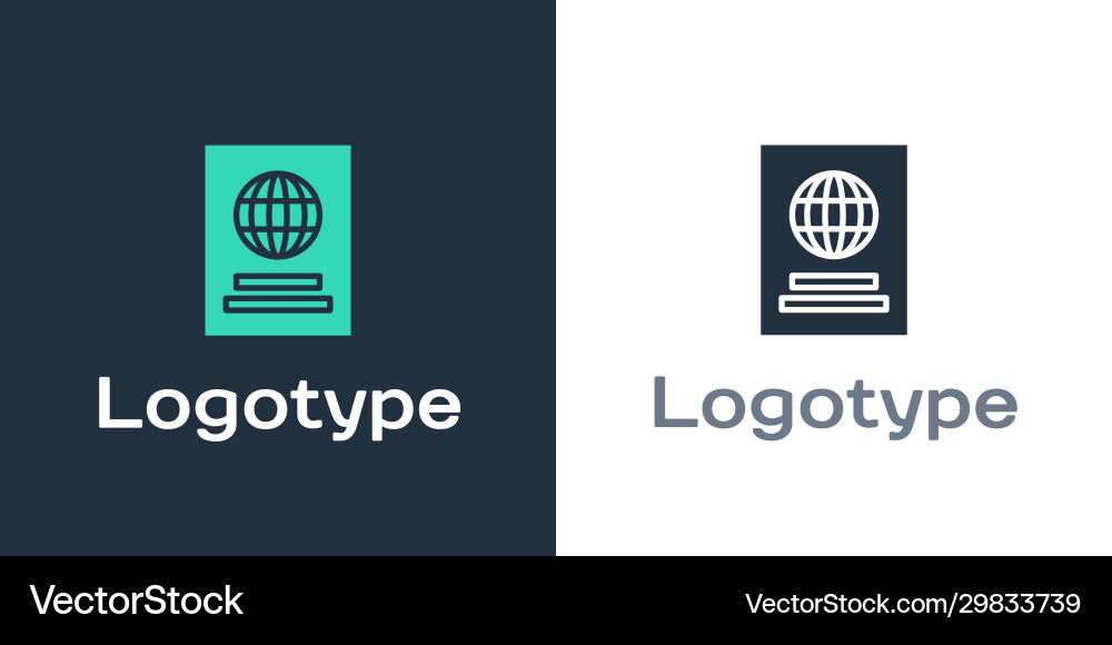 Logotype passport with biometric data icon Logotype passport with biometric data icon vector image