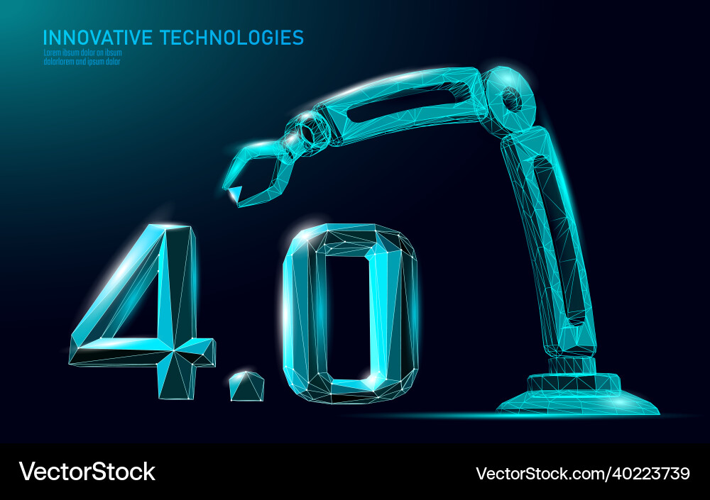 Low poly future industrial revolution concept Low poly future industrial revolution concept Vector Image
